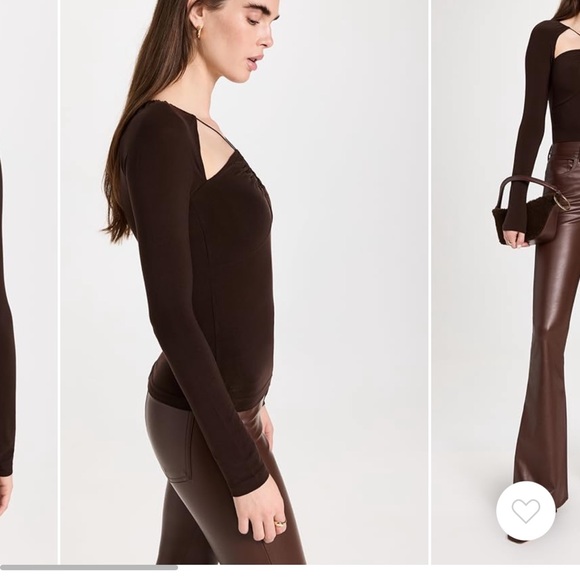 Brown long sleeve key hole top size medium from Shopbop - Picture 2 of 4